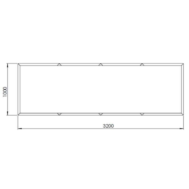 Plantekasse af pulverlakeret stål Texas xxl 320 x 120 cm