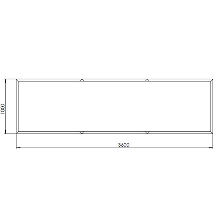 Plantekasse af pulverlakeret stål Texas xxl 360 x 100 cm