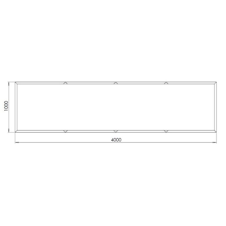 Plantekasse af pulverlakeret stål Texas xxl 400 x 100 cm