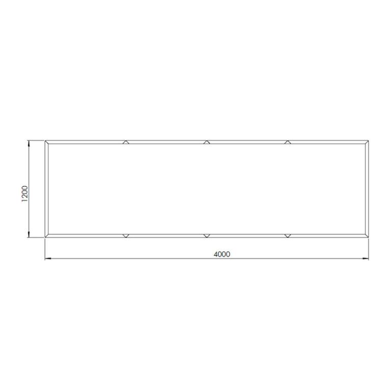 Plantekasse af pulverlakeret stål Texas xxl 400 x 120 cm