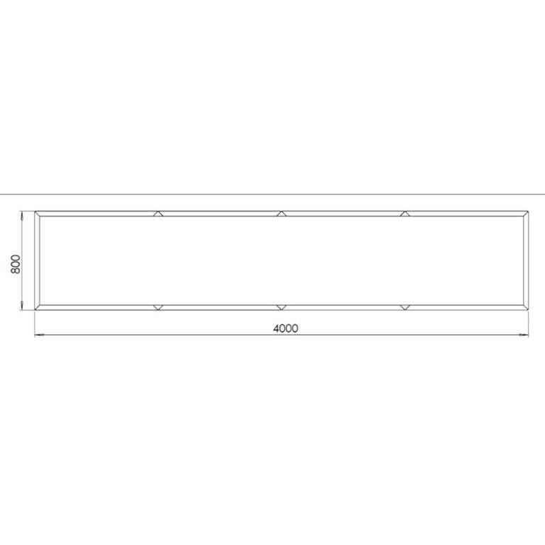 Plantekasse af pulverlakeret stål Texas xxl 400 x 80 cm