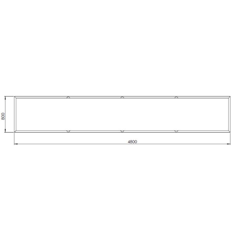 Plantekasse af pulverlakeret stål Texas xxl 480 x 80 cm