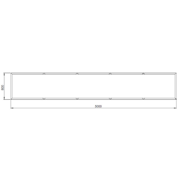 Plantekasse af pulverlakeret stål Texas xxl 500 x 80 cm