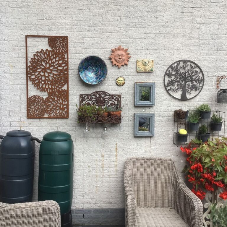 Vægdekoration af cortenstål Blomst 2.0