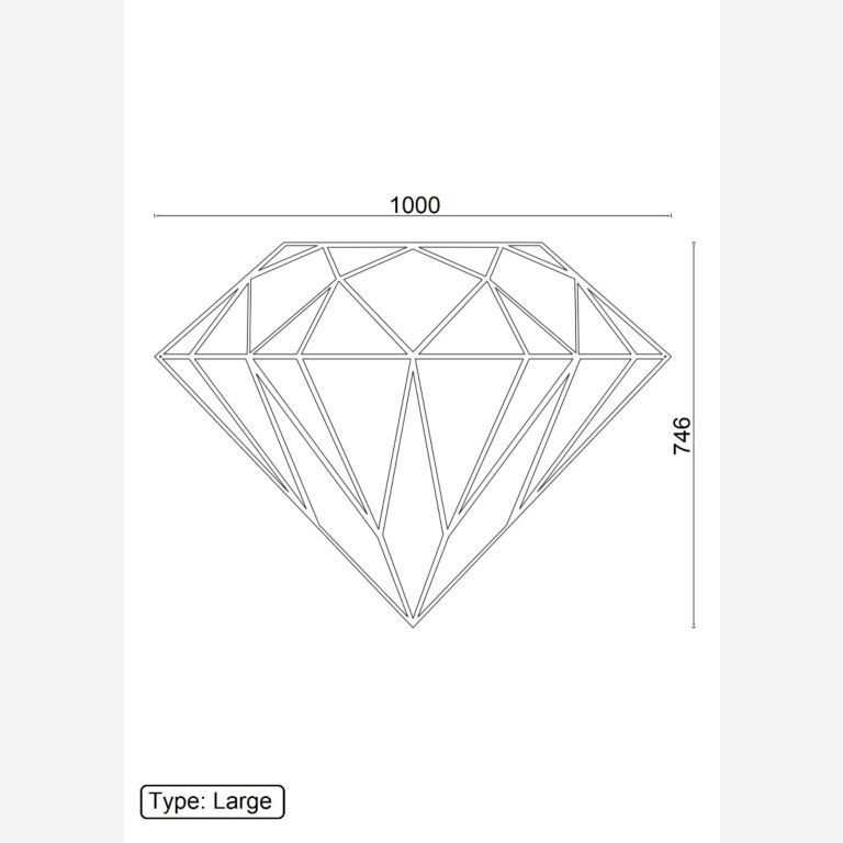 Vægdekoration af metal Diamant *OP=OP
