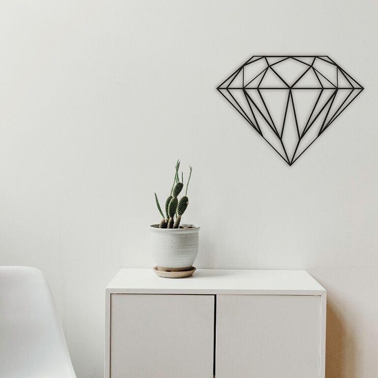 Vægdekoration af metal Diamant *OP=OP