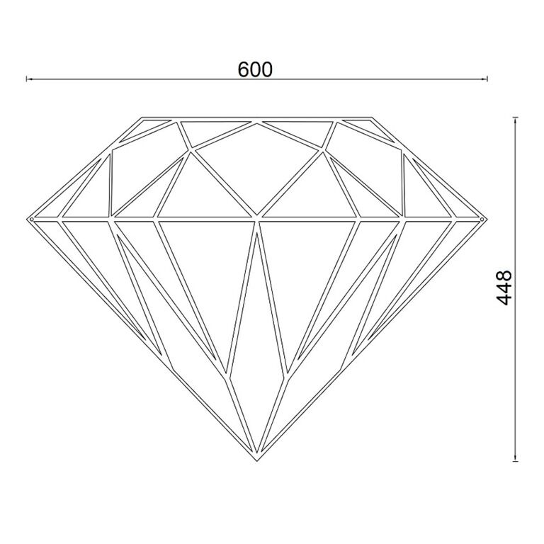 Vægdekoration af metal Diamant *OP=OP