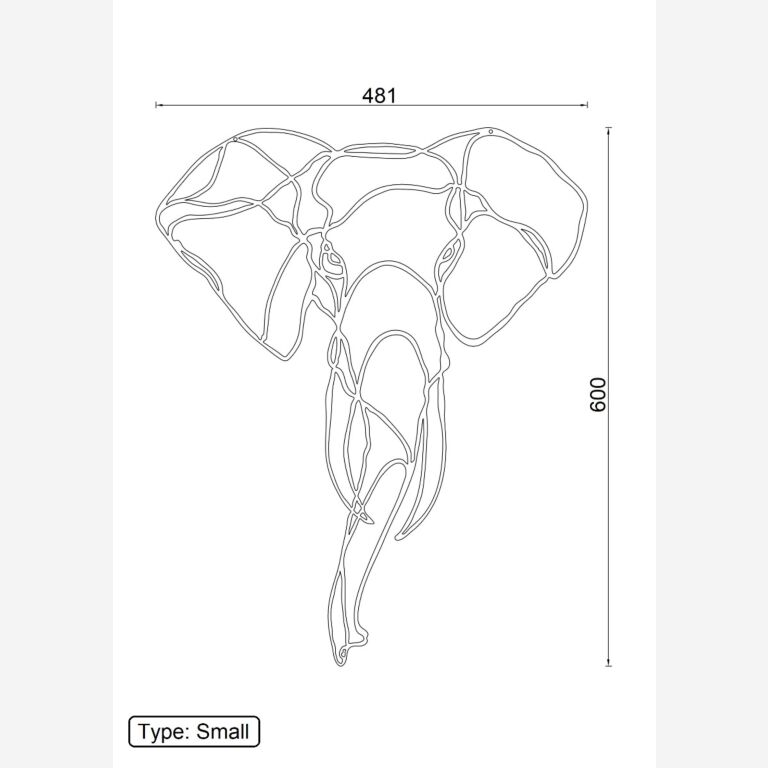 Vægdekoration af cortenstål Elefant 1.0