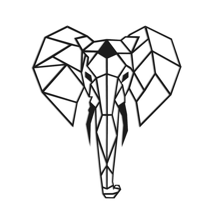 Vægdekoration af metal Elefant 2.0