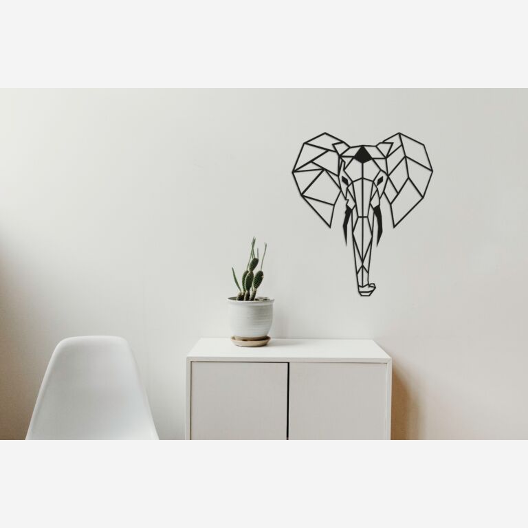 Vægdekoration af metal Elefant 2.0