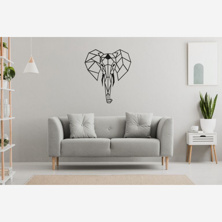 Vægdekoration af metal Elefant 2.0