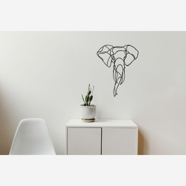 Vægdekoration af metal Elefant 1.0