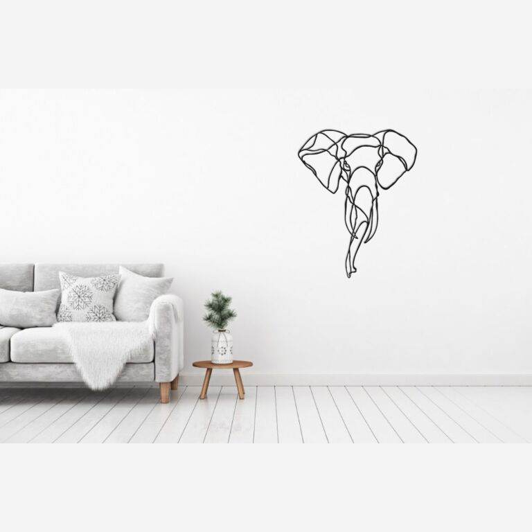 Vægdekoration af metal Elefant 1.0