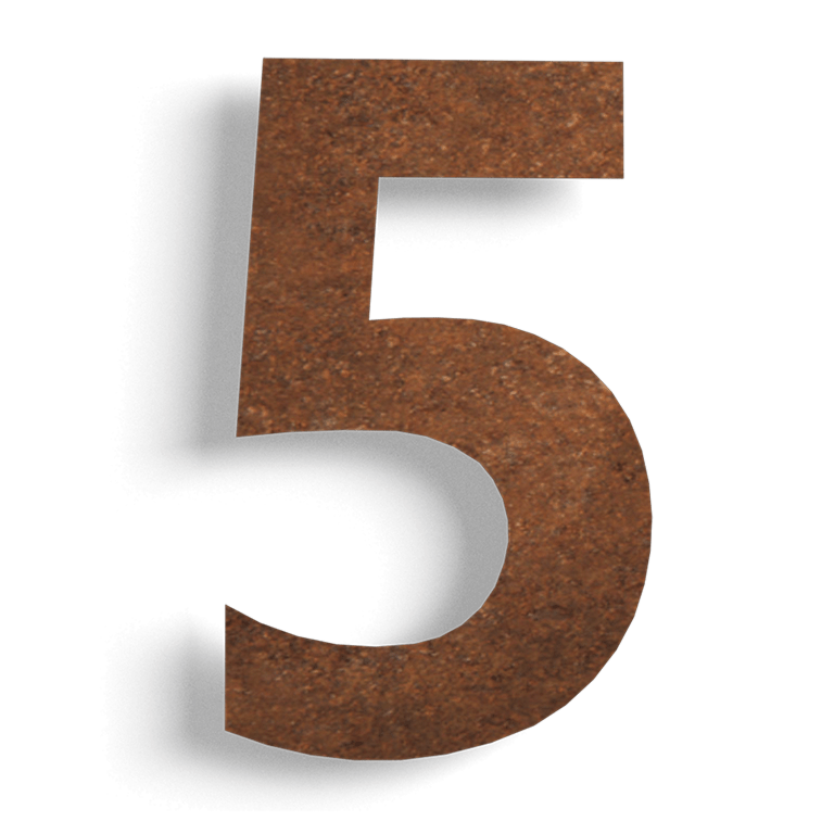 husnummer Corten-stål (plade) 5 - 15 cm