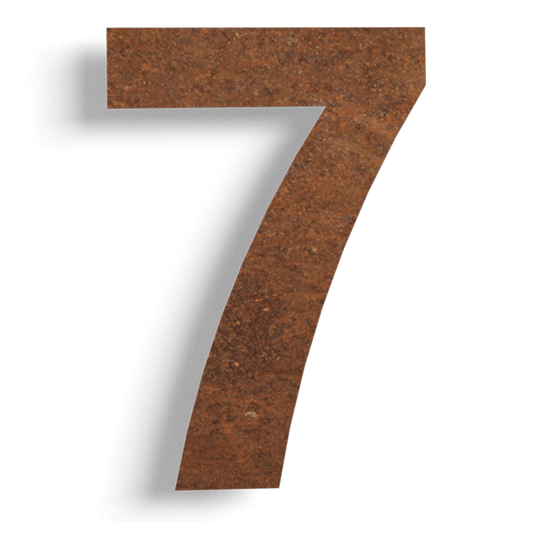 husnummer Corten-stål (plade) 7 - 15 cm