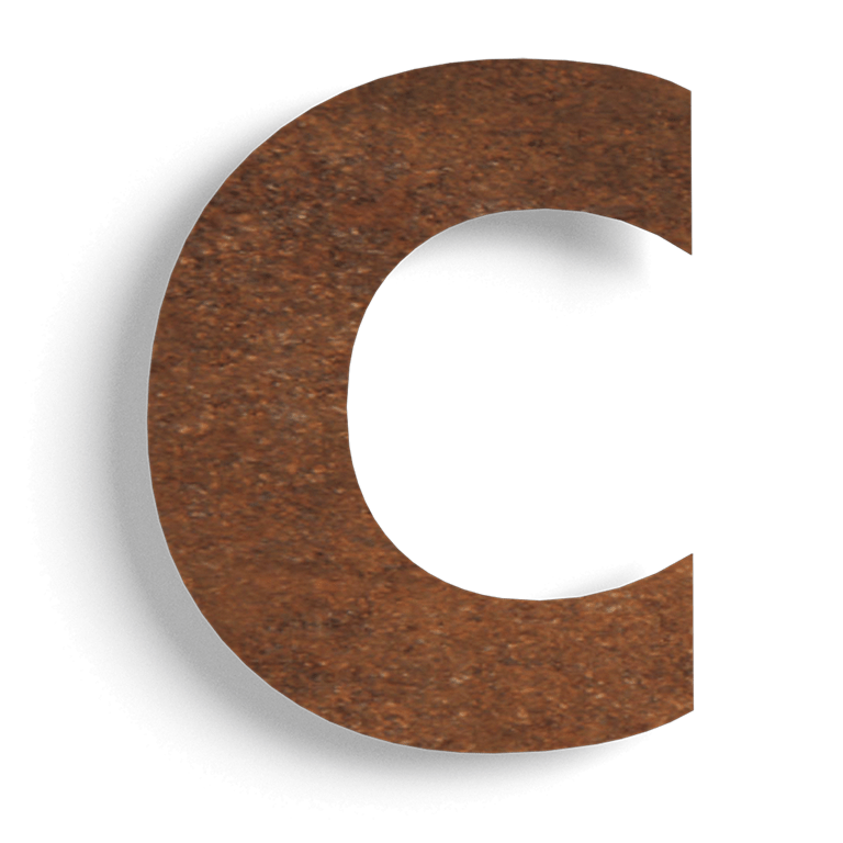 Husnummer af cortenstål c - 15 cm