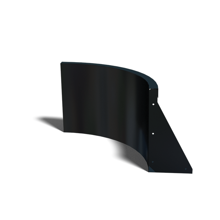 Støttemur af pulverlakeret stål indvendig kurve 50 x 50 cm (højde 40 cm)