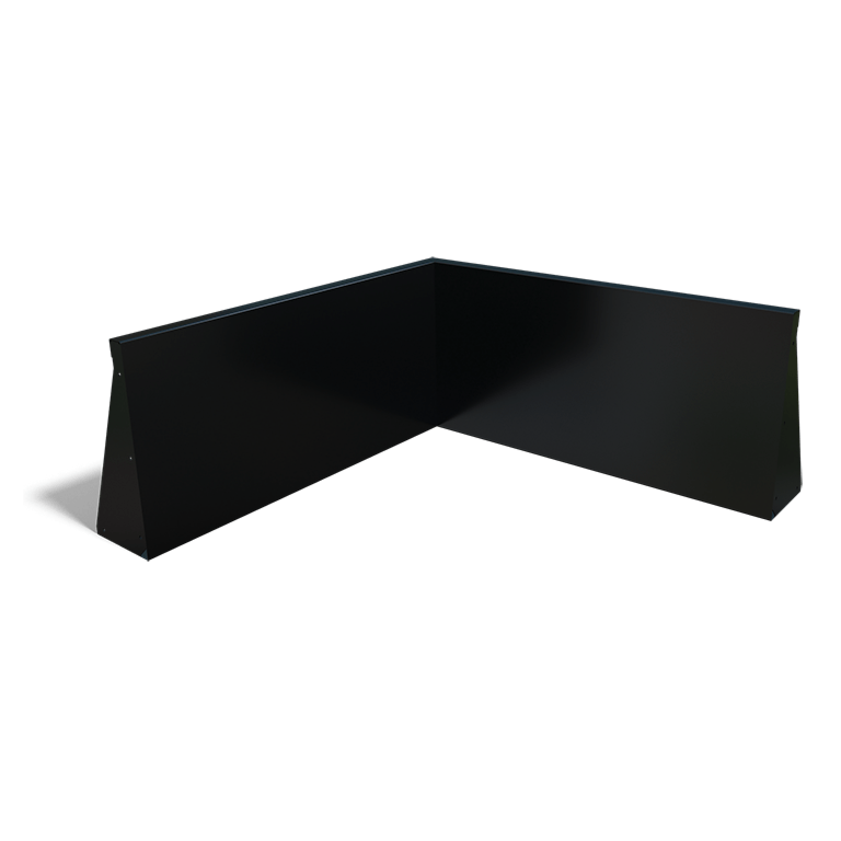 Støttemur af pulverlakeret stål indvendigt hjørne 100 x 100 cm (højde 50 cm)