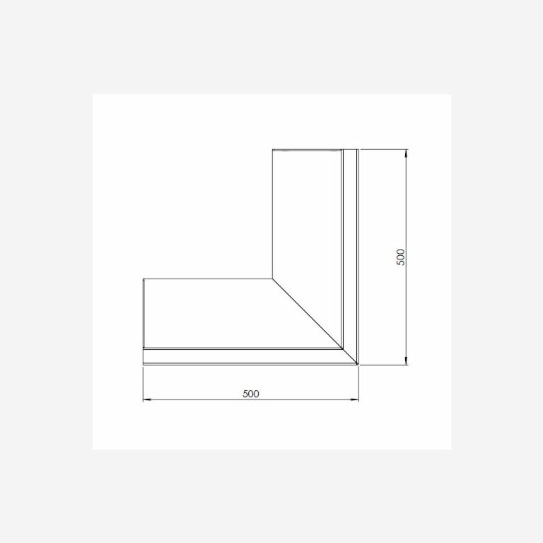 Støttemur af pulverlakeret stål udvendigt hjørne 50 x 50 cm (højde 30 cm)