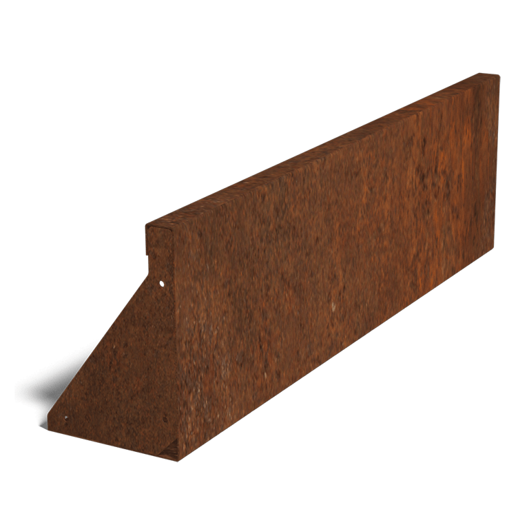 Støttemur af cortenstål lige 100 cm (højde 30 cm)