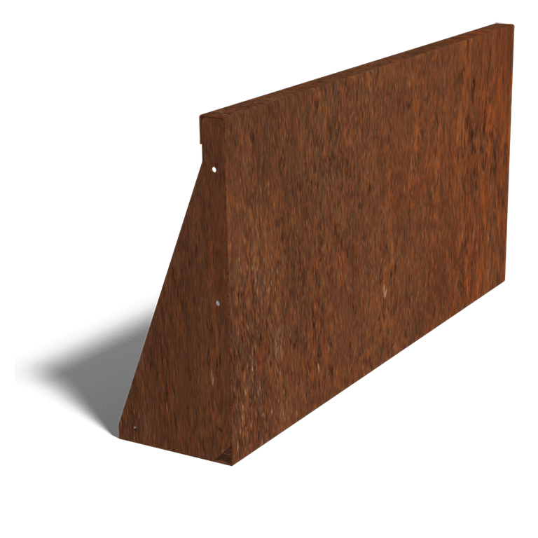 Støttemur af cortenstål lige 100 cm (højde 50 cm)