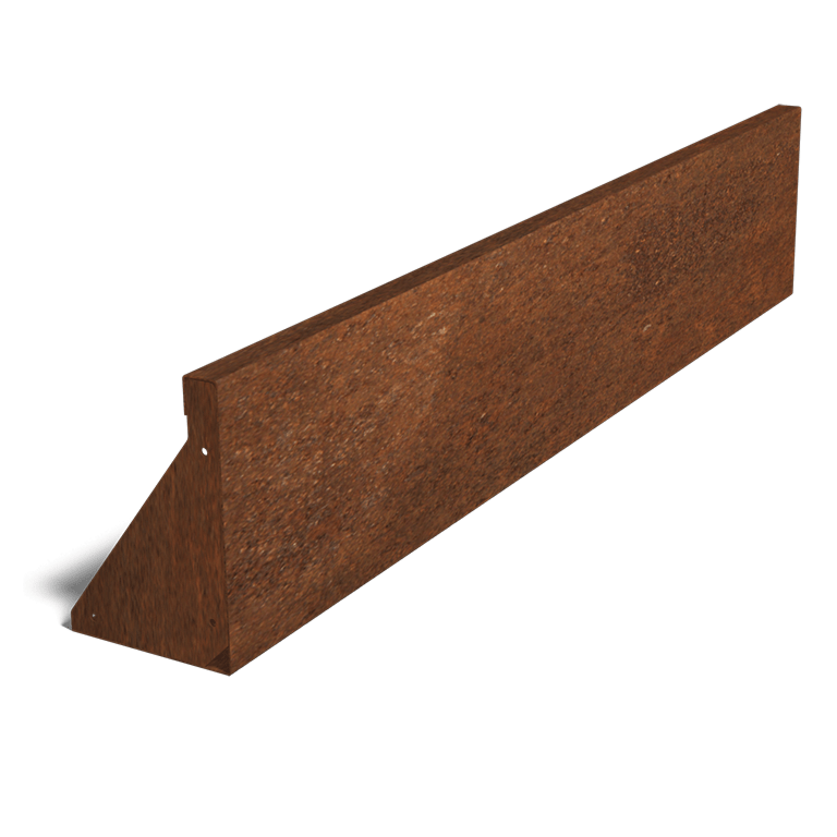 Støttemur af cortenstål lige 150 cm (højde 30 cm)