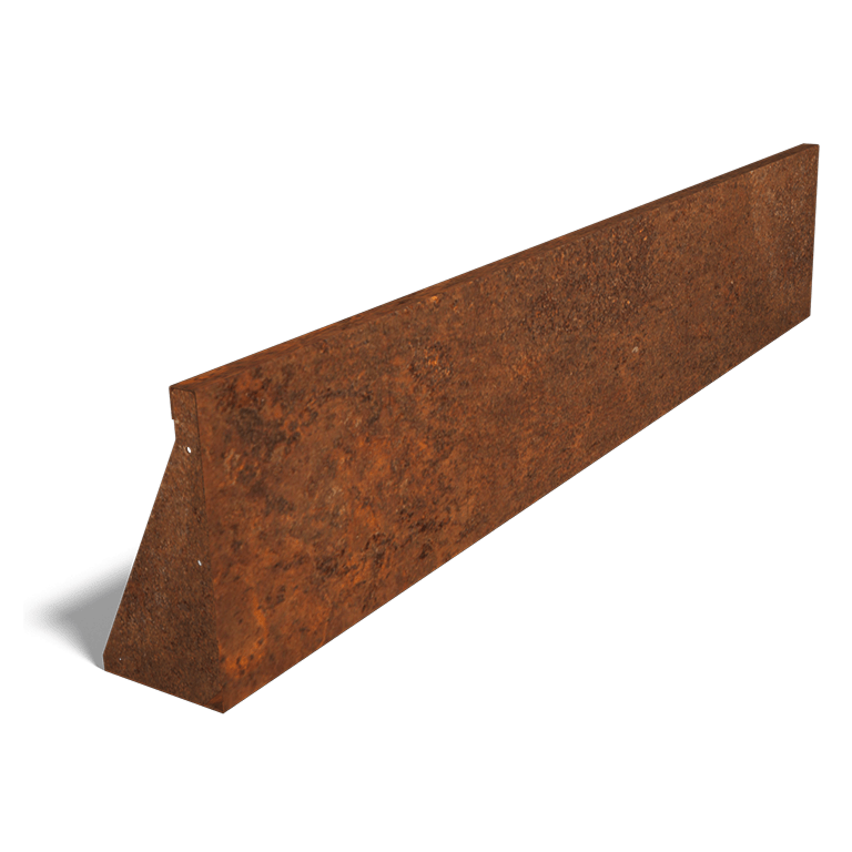 Støttemur af cortenstål lige 200 cm (højde 40 cm)