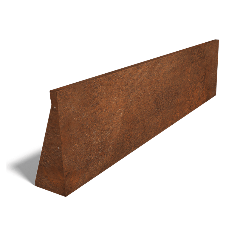 Støttemur af cortenstål lige 200 cm (højde 50 cm)