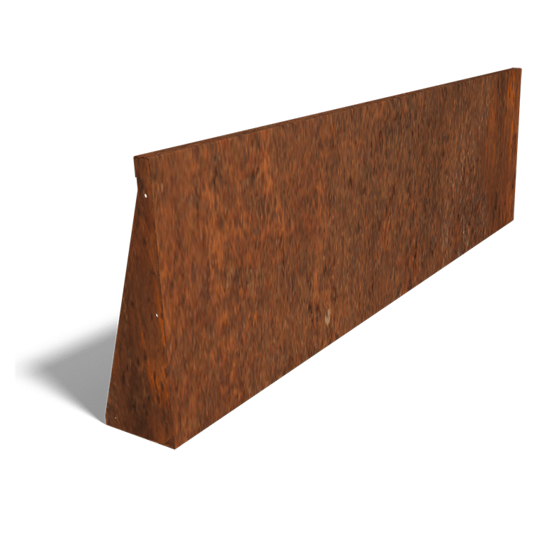 Støttemur af cortenstål lige 200 cm (højde 60 cm)
