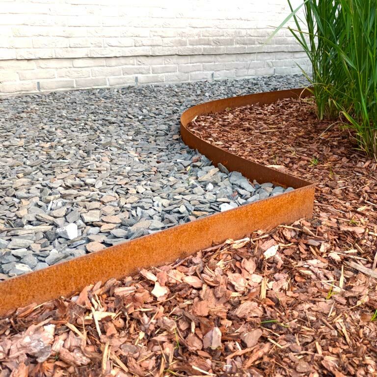 Bedkant af cortenstål lige 15 cm komplet sæt pr. 15 meter
