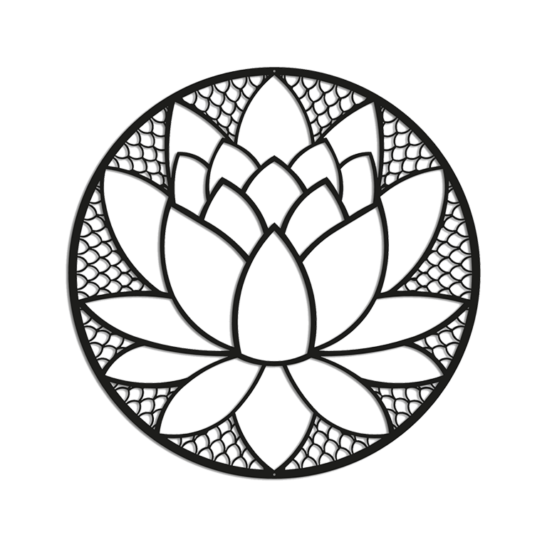 Vægdekoration af metal Lotusblomst