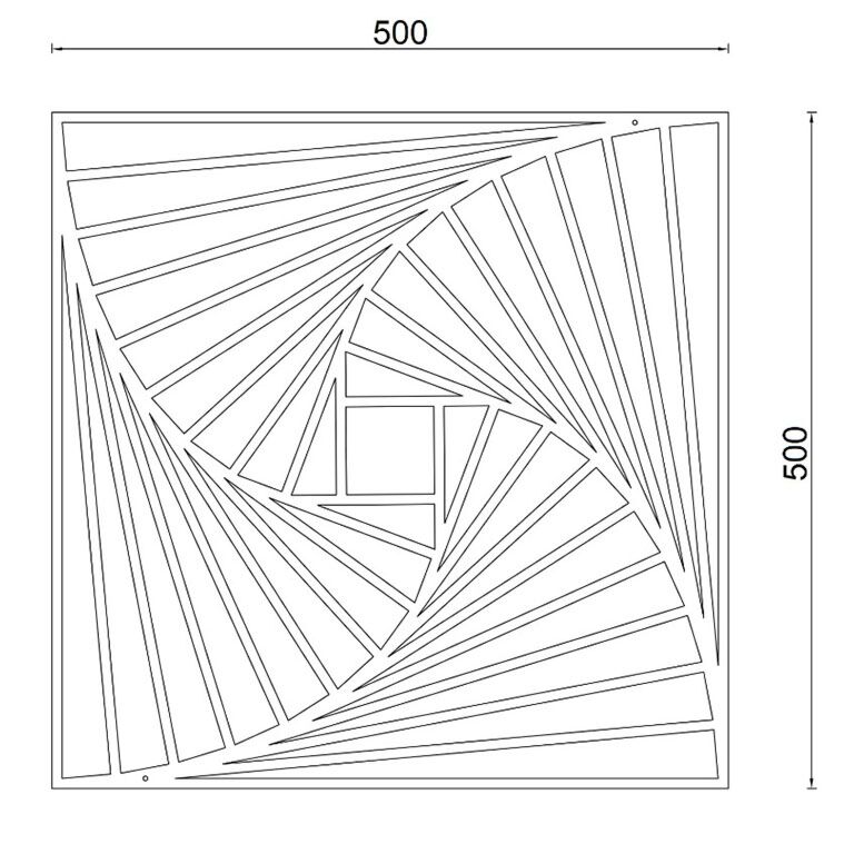 Vægdekoration af metal Geometriske former 3.0