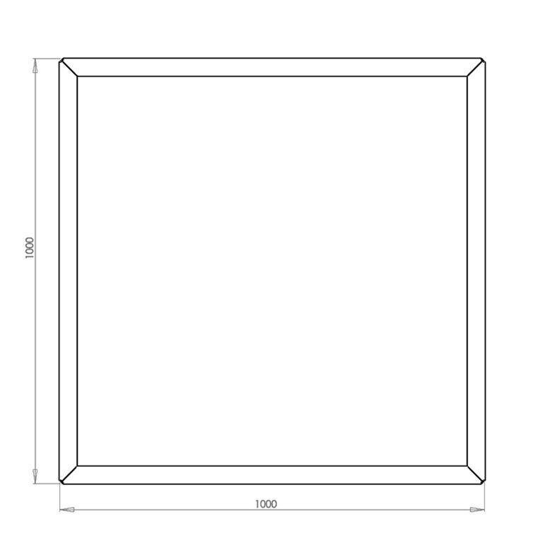 Plantekasse af pulverlakeret stål Miami 100 x 100 cm