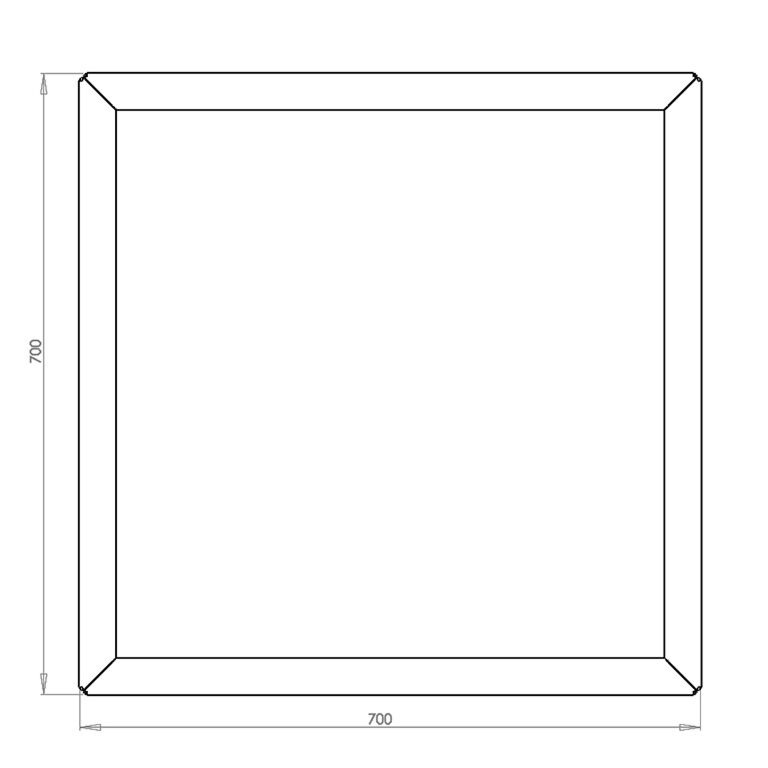 Plantekasse af pulverlakeret stål Miami 70 x 70 cm