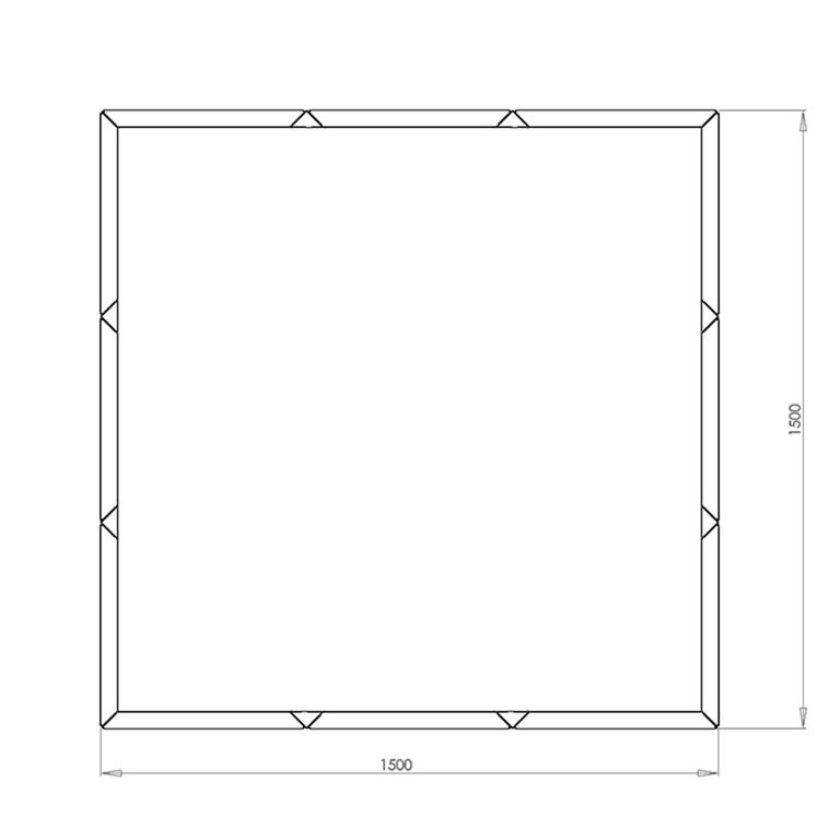 Plantekasse af pulverlakeret stål Miami xxl 150 x 150 cm