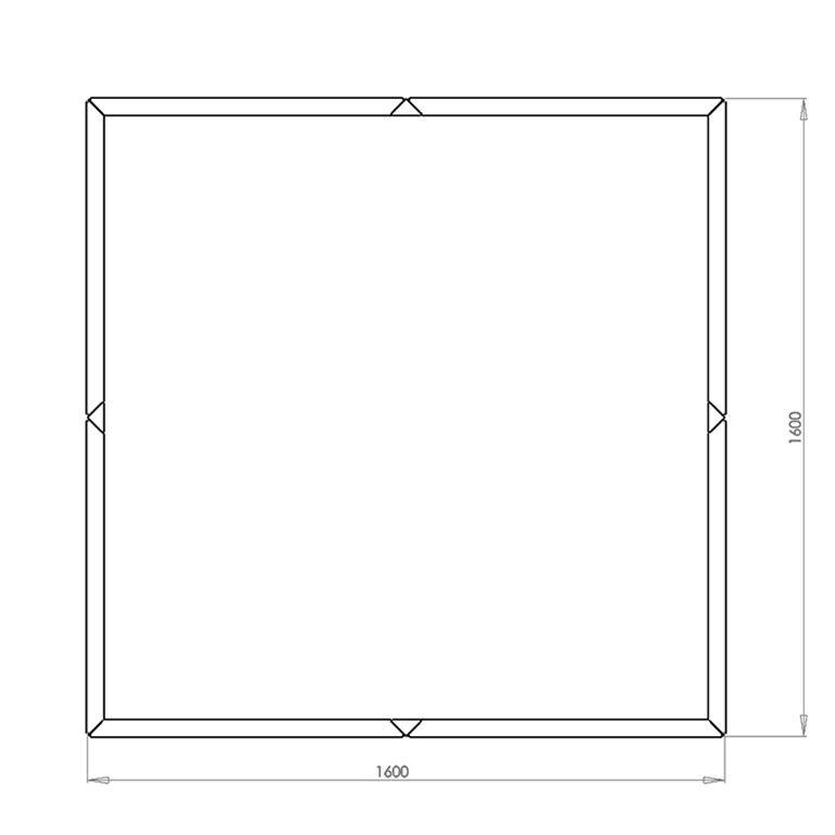 Plantekasse af pulverlakeret stål Miami xxl 160 x 160 cm