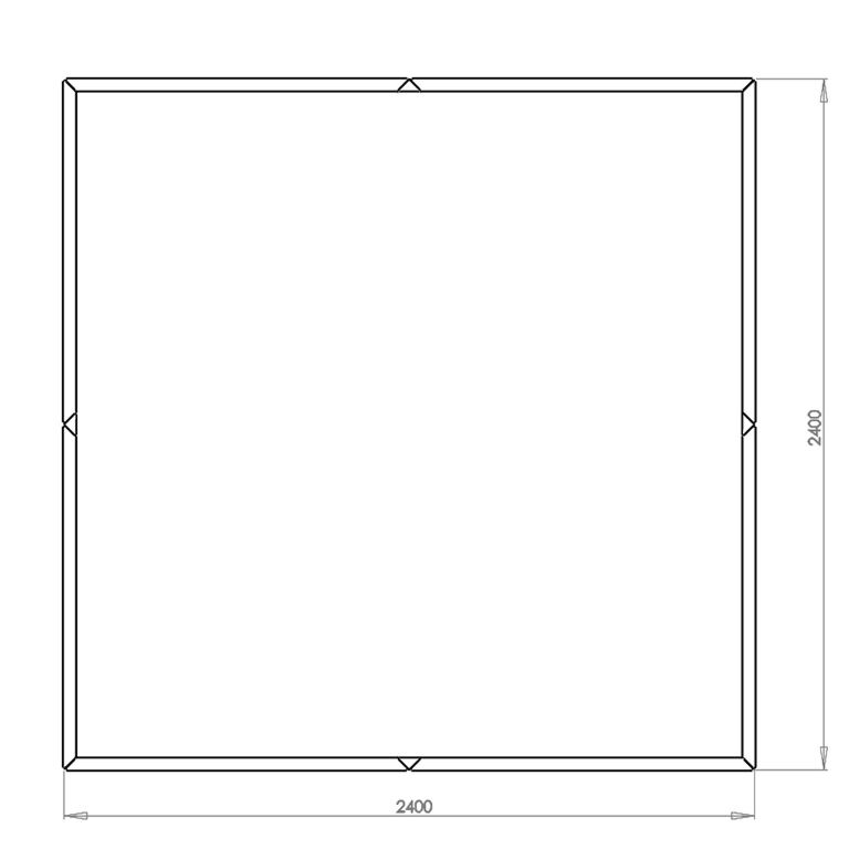 Plantekasse af pulverlakeret stål Miami xxl 240 x 240 cm