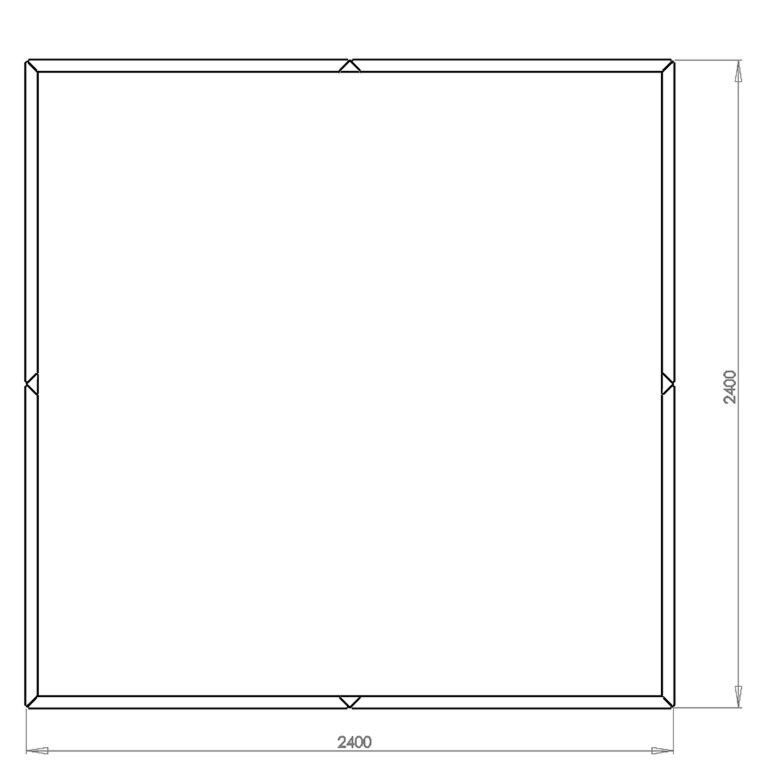 Plantekasse af cortenstål Miami xxl 240 x 240 cm