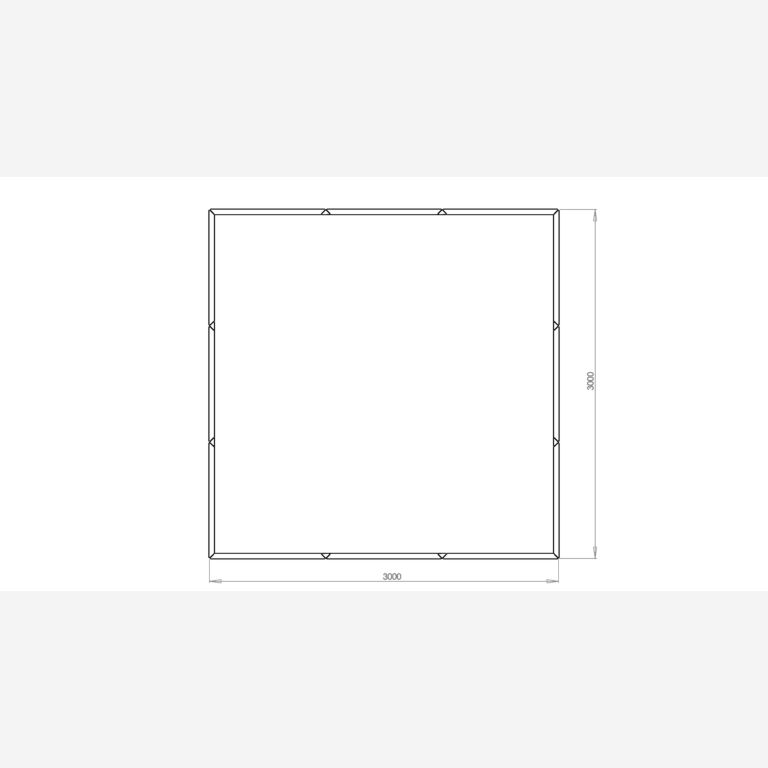 Plantekasse af cortenstål Miami xxl 300 x 300 cm
