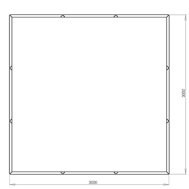 Plantekasse af pulverlakeret stål Miami xxl 300 x 300 cm
