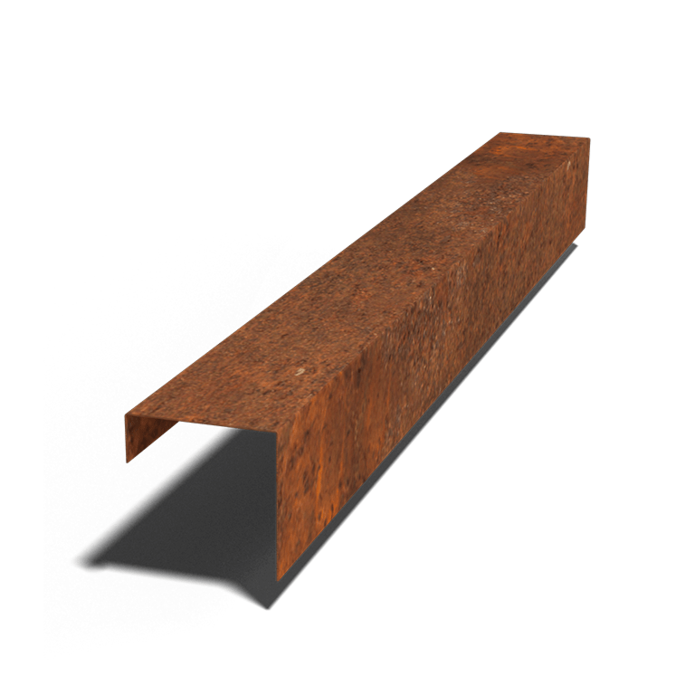 Afdækningsprofil af cortenstål 15 x 15 x 5 cm (længde 150 cm)