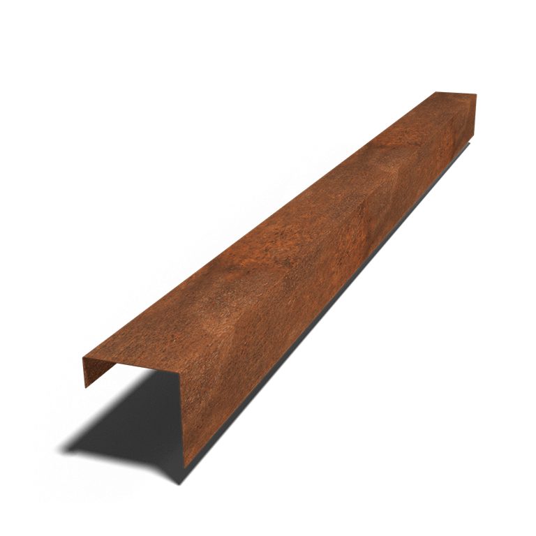 Afdækningsprofil af cortenstål 15 x 15 x 5 cm (længde 240 cm)
