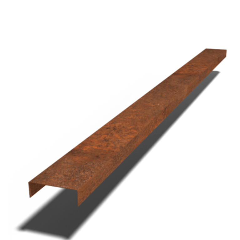Afdækningsprofil af cortenstål 5 x 15 x 5 cm (længde 240 cm)
