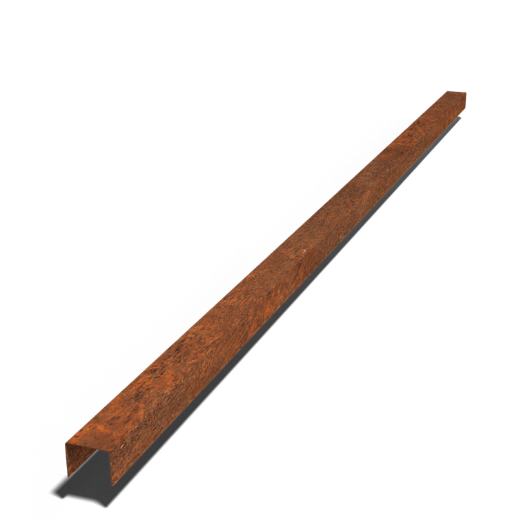 Afdækningsprofil af cortenstål 5 x 6 x 5 cm (længde 240 cm)