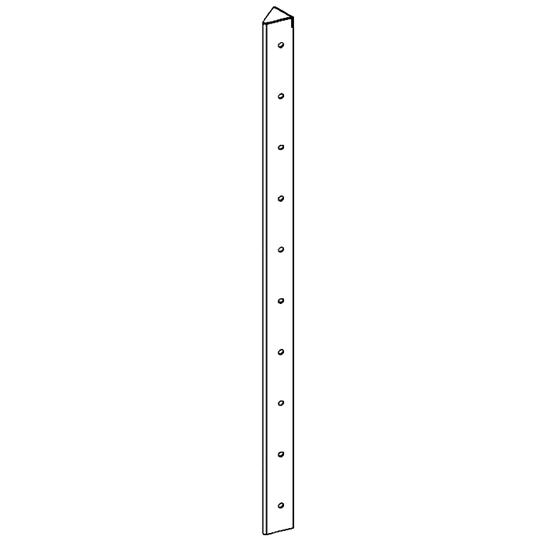 hjørneprofil Pulverlakeret stål 45° 100 cm