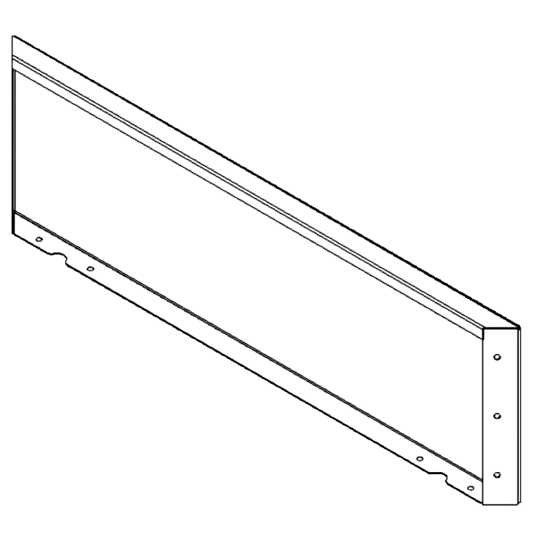 Panel pulverlakeret stål 30 x 100 cm