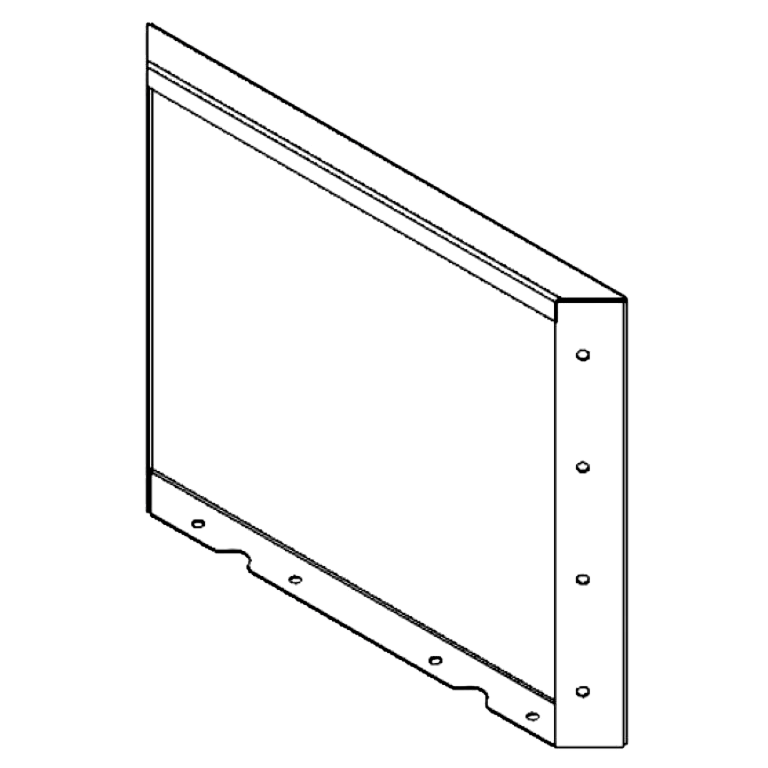 Panel pulverlakeret stål 40 x 50 cm