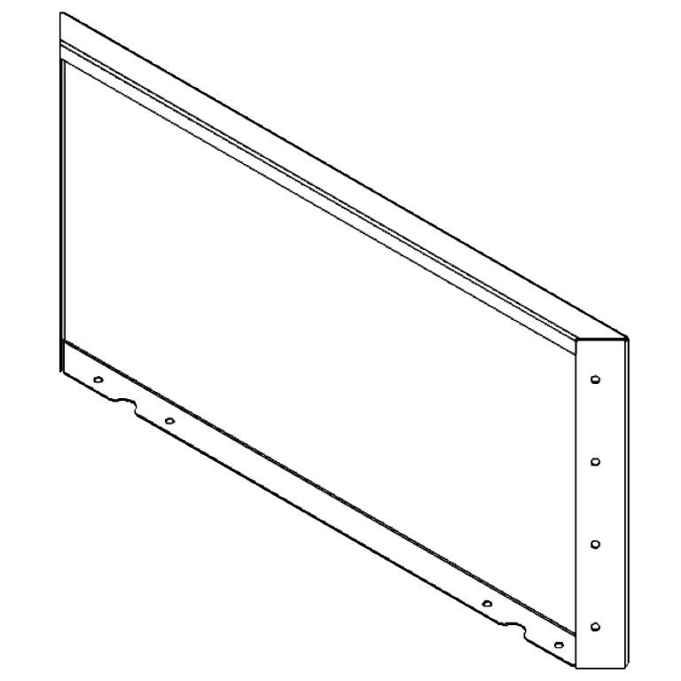 Panel pulverlakeret stål 40 x 80 cm
