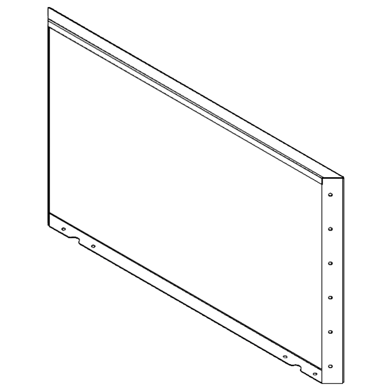 Panel pulverlakeret stål 60 x 100 cm