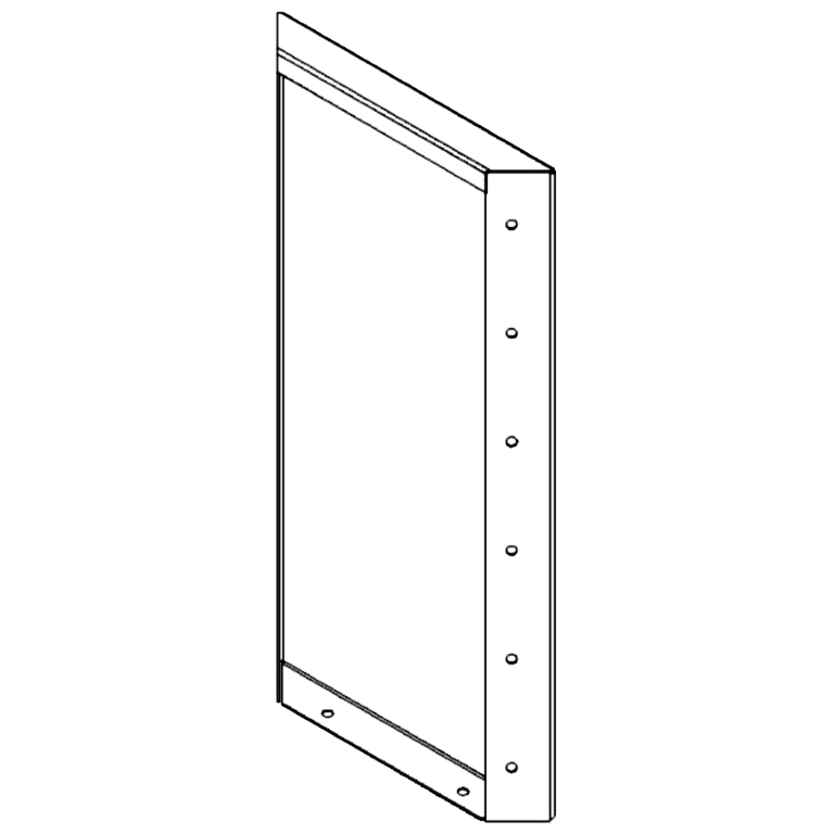 Panel pulverlakeret stål 60 x 30 cm